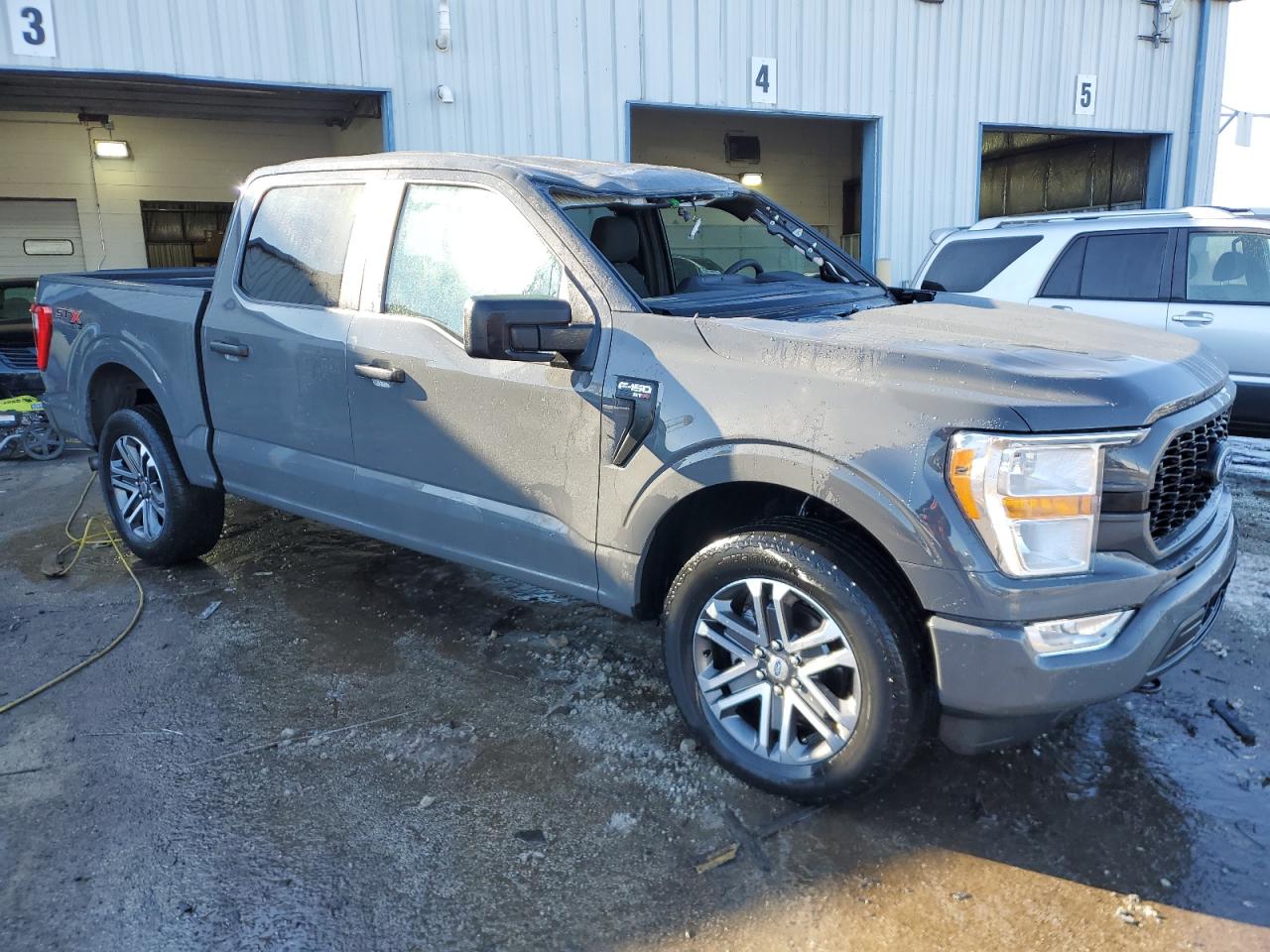 2021 Ford F-150 VIN 1FTEW1EP5MFB41214 Copart auction photo, front end / top/roof damage thumbnail 4