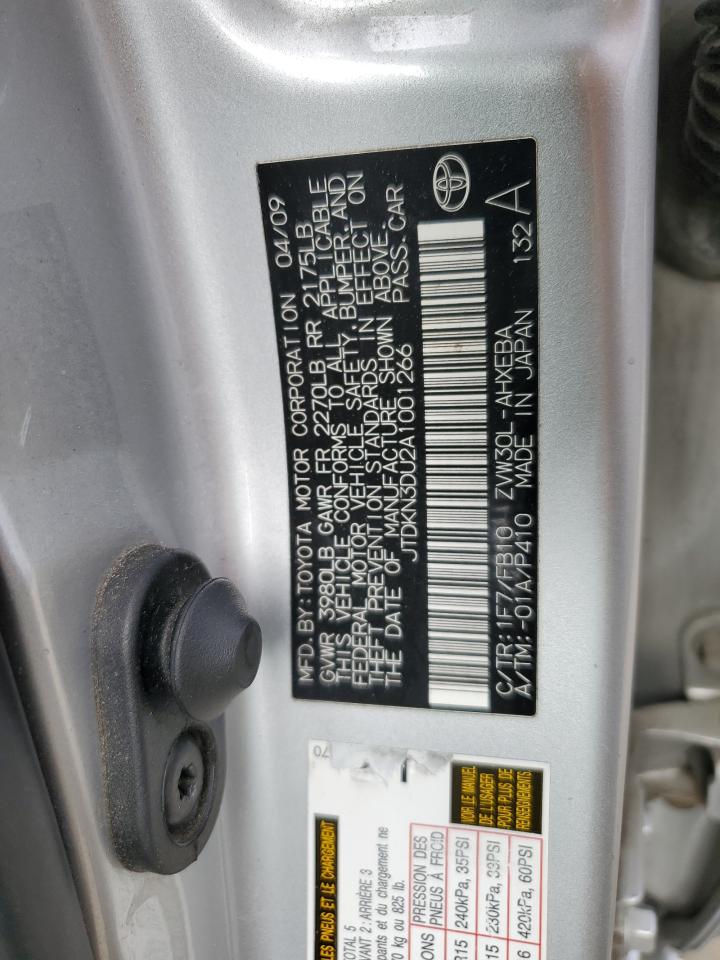 2010 Toyota Prius VIN JTDKN3DU2A1001266 Copart auction photo, front end damage thumbnail 15