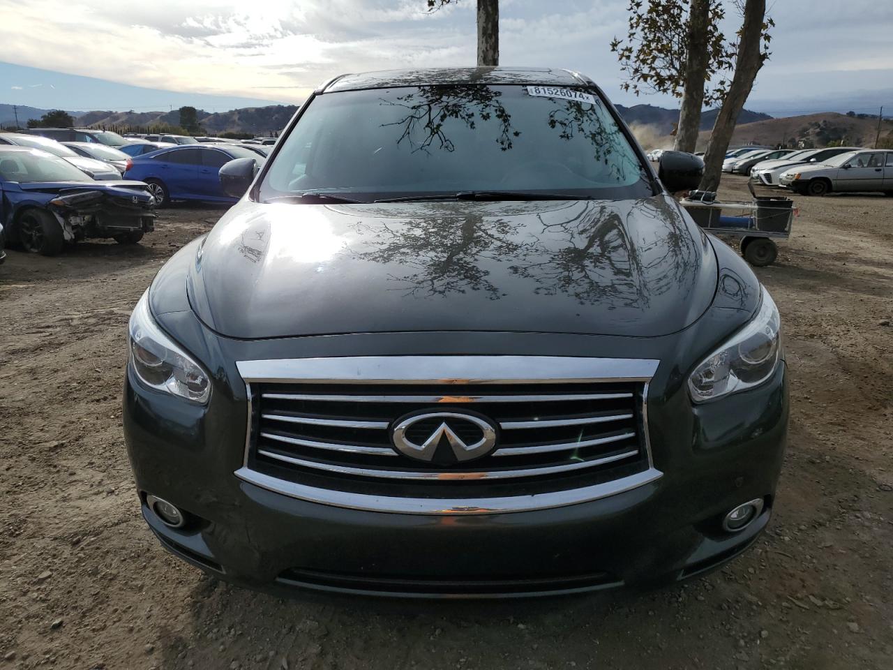 2013 Infiniti JX VIN 5N1AL0MM8DC300264 Copart auction photo, front end / undercarriage damage thumbnail 5