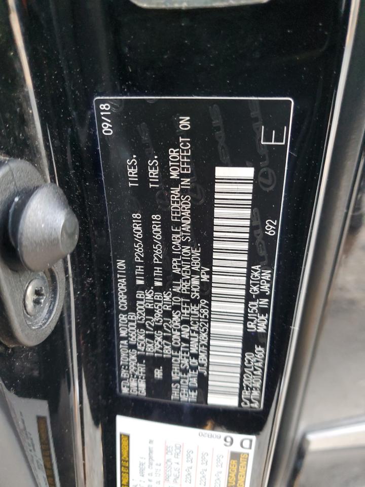 2019 Lexus GX VIN JTJBM7FX8K5215879 Copart auction photo, front end damage thumbnail 15
