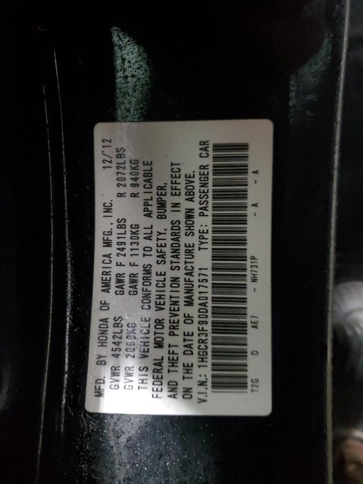 2013 Honda Accord VIN 1HGCR3F90DA017571 Copart auction photo, front end damage thumbnail 14