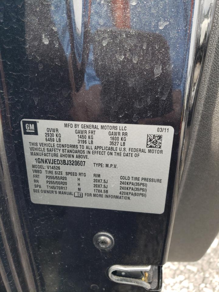 2011 Chevrolet Traverse VIN 1GNKVJED3BJ320607 Copart auction photo, front end damage thumbnail 13