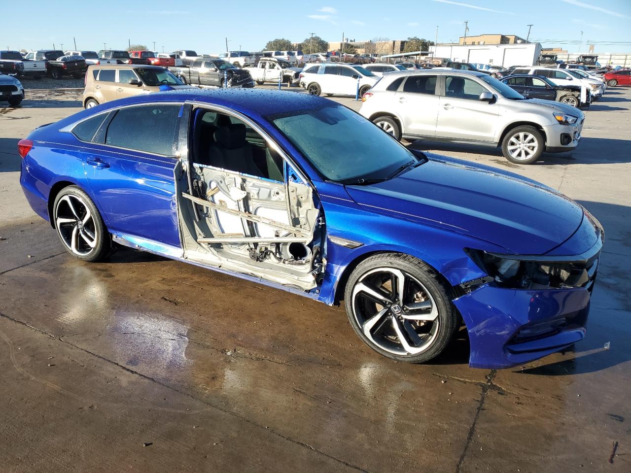 2018 Honda Accord VIN 1HGCV1F39JA014918 Copart auction photo, side / front end damage thumbnail 4