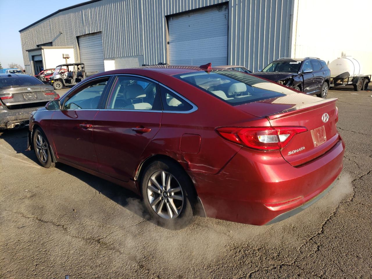 2015 Hyundai Sonata VIN 5NPE24AF5FH200409 Copart auction photo, rear end damage thumbnail 2