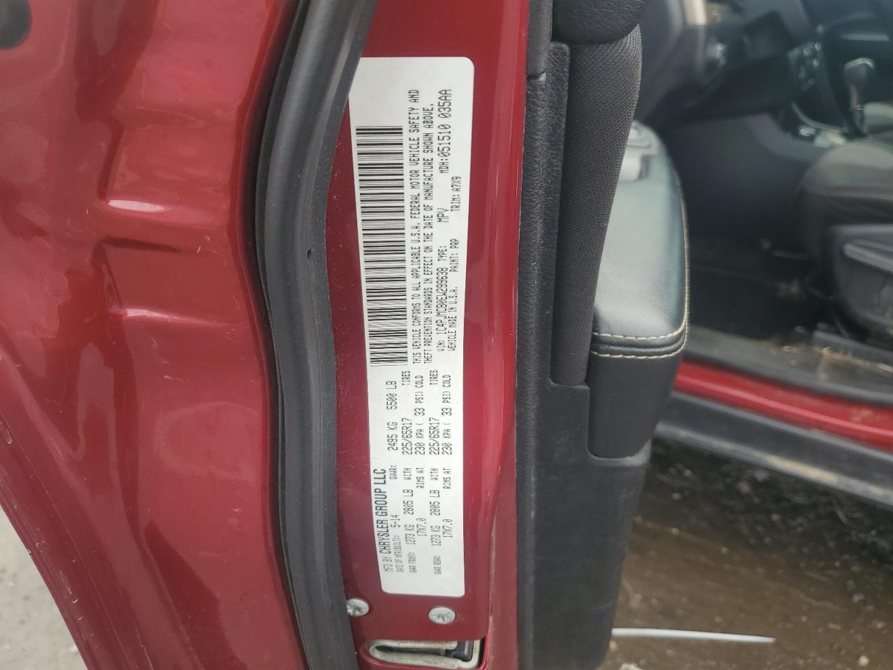 2014 Jeep Grand Cherokee VIN 1C4PJMCB0EW299638 Copart auction photo, side / front end damage thumbnail 15