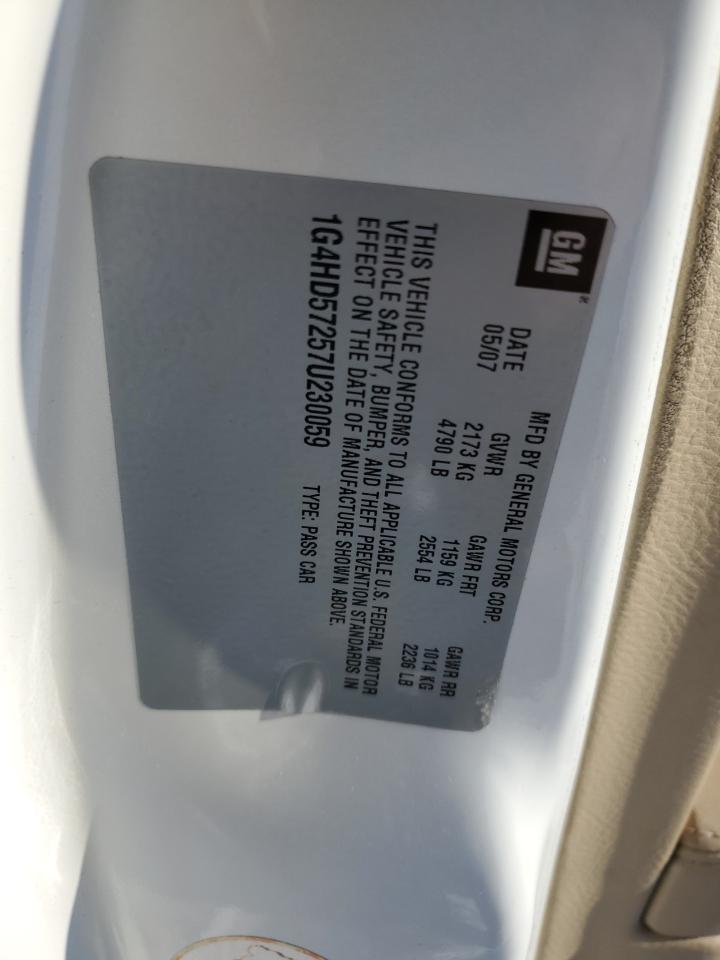 2007 Buick Lucerne VIN 1G4HD57257U230059 Copart auction photo, front end damage thumbnail 14