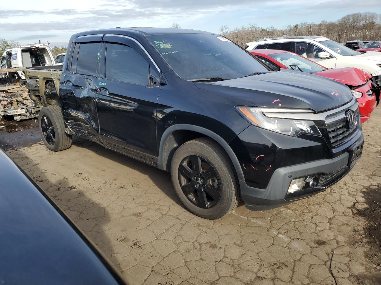 2020 Honda Ridgeline VIN 5FPYK3F87LB022134 Copart auction photo, side / rear end damage thumbnail 4