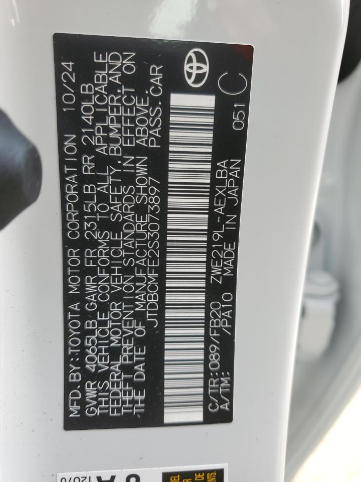 2025 Toyota Corolla VIN JTDBCMFE2S3073897 Copart auction photo, front end damage thumbnail 13