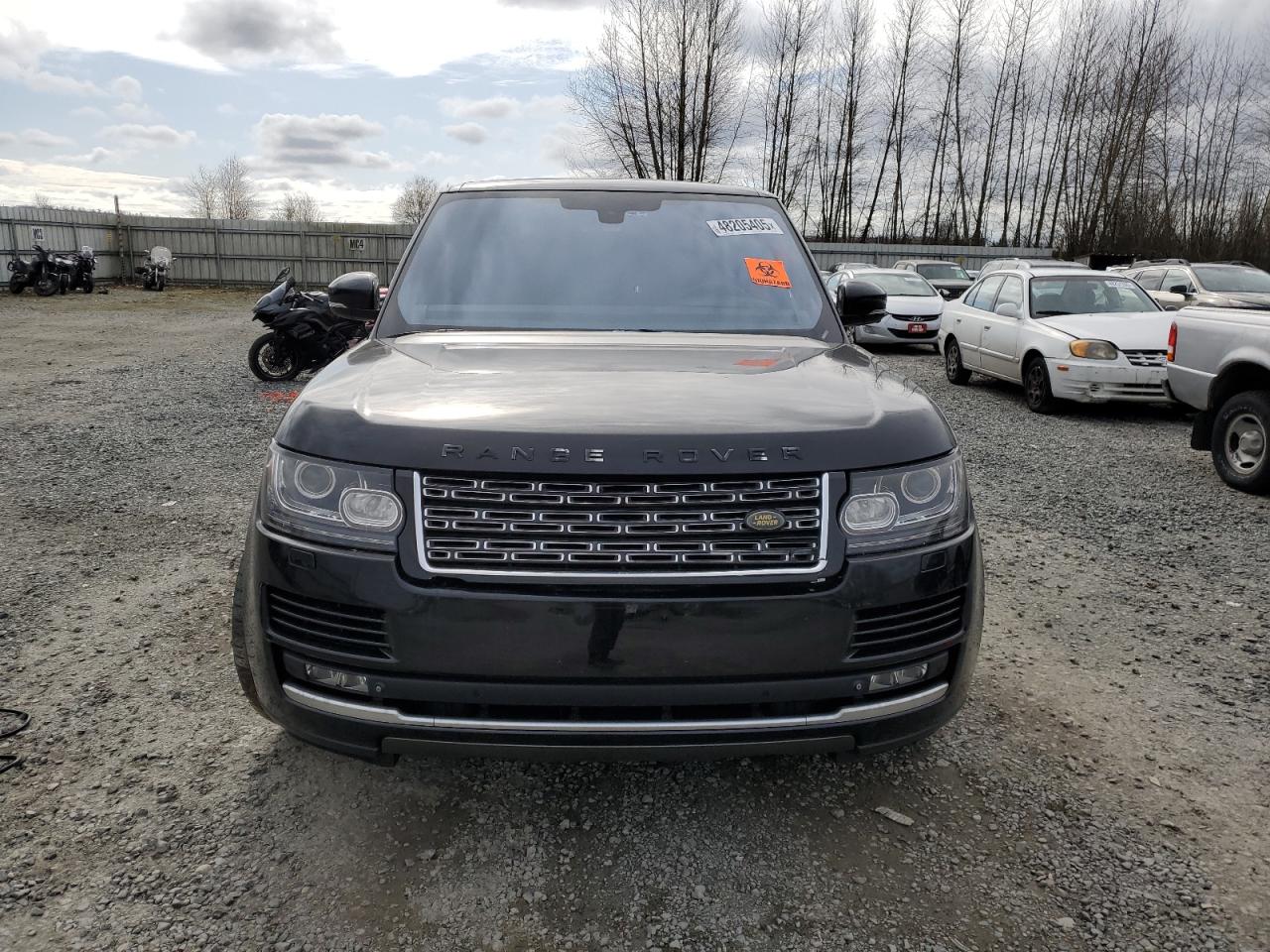 2014 Land Rover Range Rover VIN SALGS3TF7EA193753 Copart auction photo, front end damage thumbnail 5