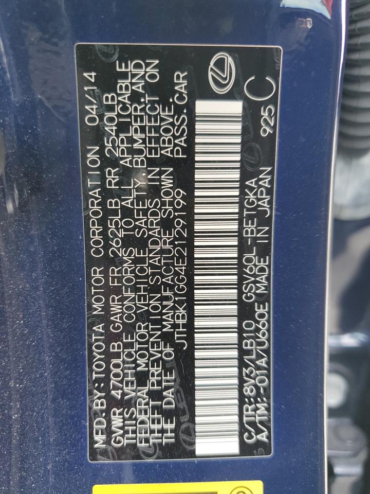 2014 Lexus ES VIN JTHBK1GG4E2129199 Copart auction photo, front end / rear end damage thumbnail 13