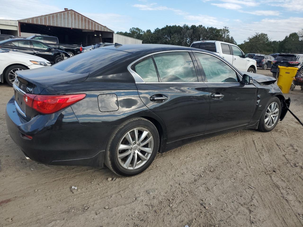 2014 Infiniti Q50 VIN JN1BV7AP0EM676868 Copart auction photo, front end damage thumbnail 3