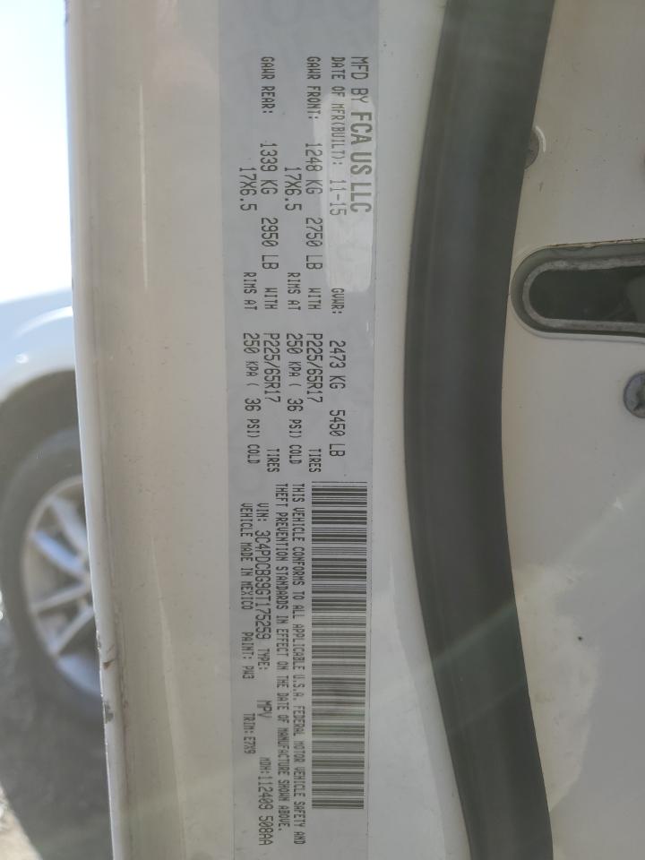 2016 Dodge Journey VIN 3C4PDCBG9GT175259 Copart auction photo, front end damage thumbnail 13