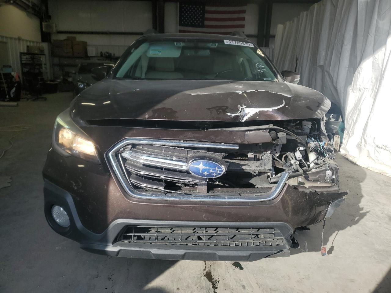 2019 Subaru Outback VIN 4S4BSAFC3K3326284 Copart auction photo, front end / side damage thumbnail 5