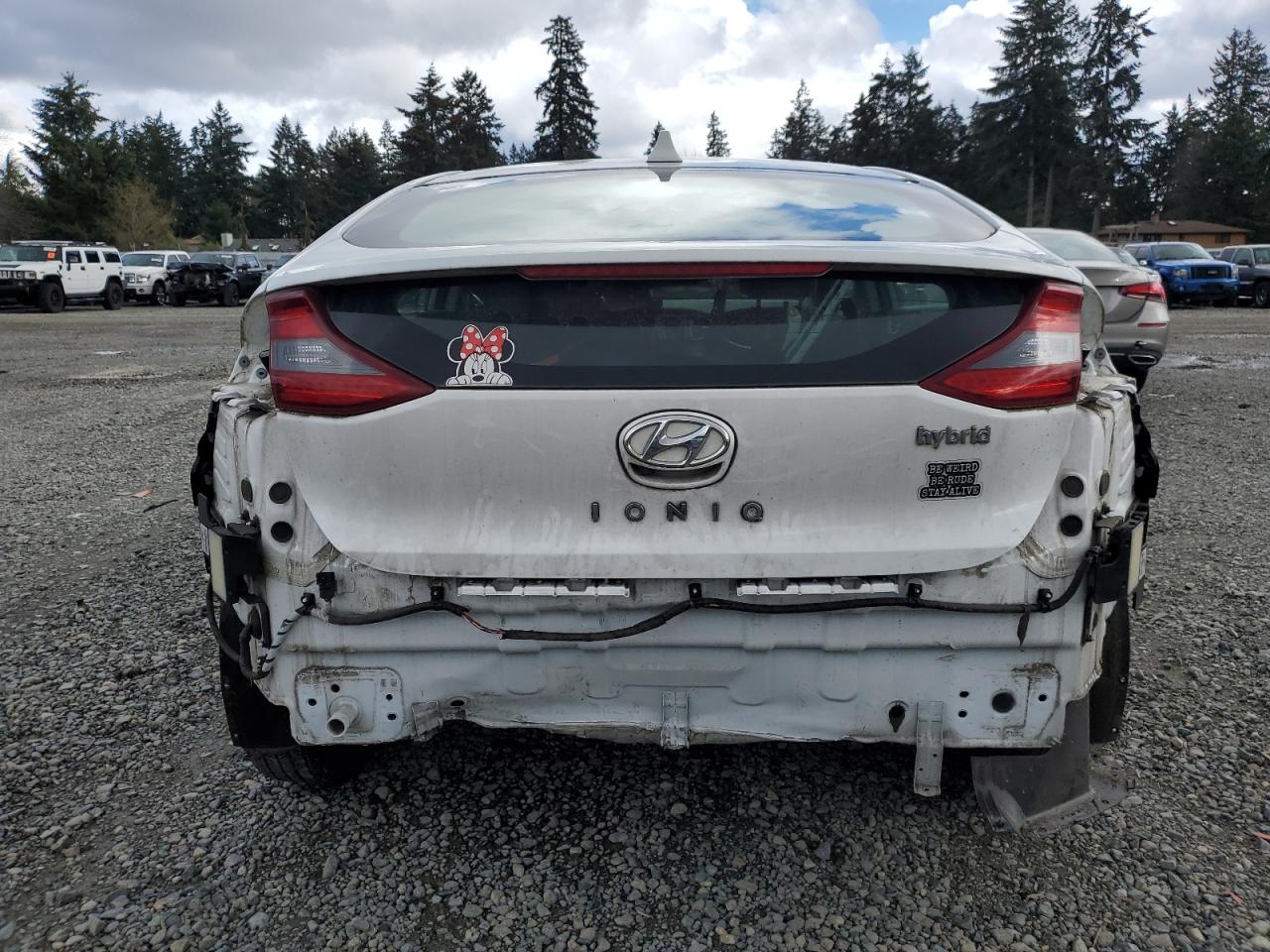 2017 Hyundai IONIQ VIN KMHC75LC3HU048622 Copart auction photo, rear end damage thumbnail 6