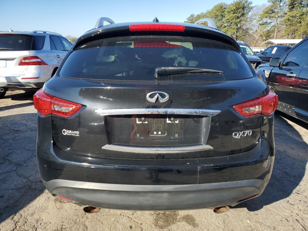 2015 Infiniti QX70 VIN JN8CS1MU0FM380702 Copart auction photo, frame damage / front end damage thumbnail 6