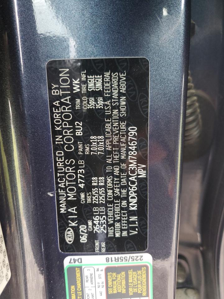 2021 KIA Sportage VIN KNDP6CAC3M7846790 Copart auction photo, vandalism damage thumbnail 13