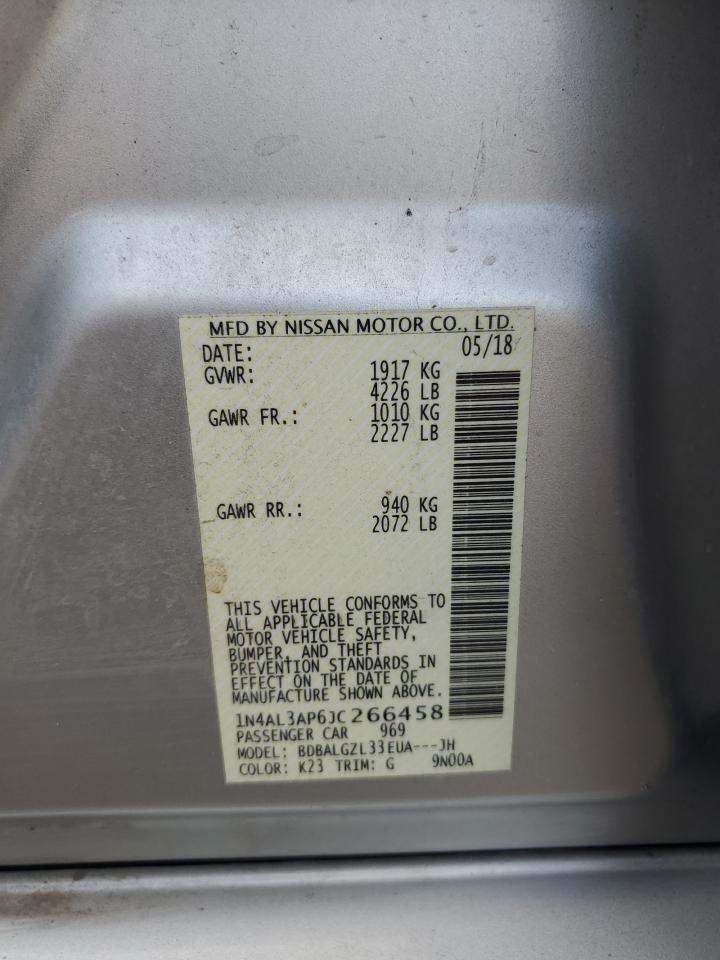 2018 Nissan Altima VIN 1N4AL3AP6JC266458 Copart auction photo, side / undercarriage damage thumbnail 14