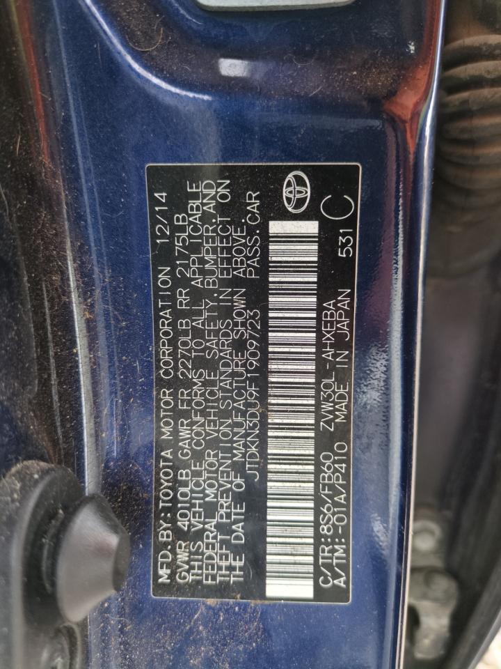 2015 Toyota Prius VIN JTDKN3DU9F1909723 Copart auction photo, front end damage thumbnail 13