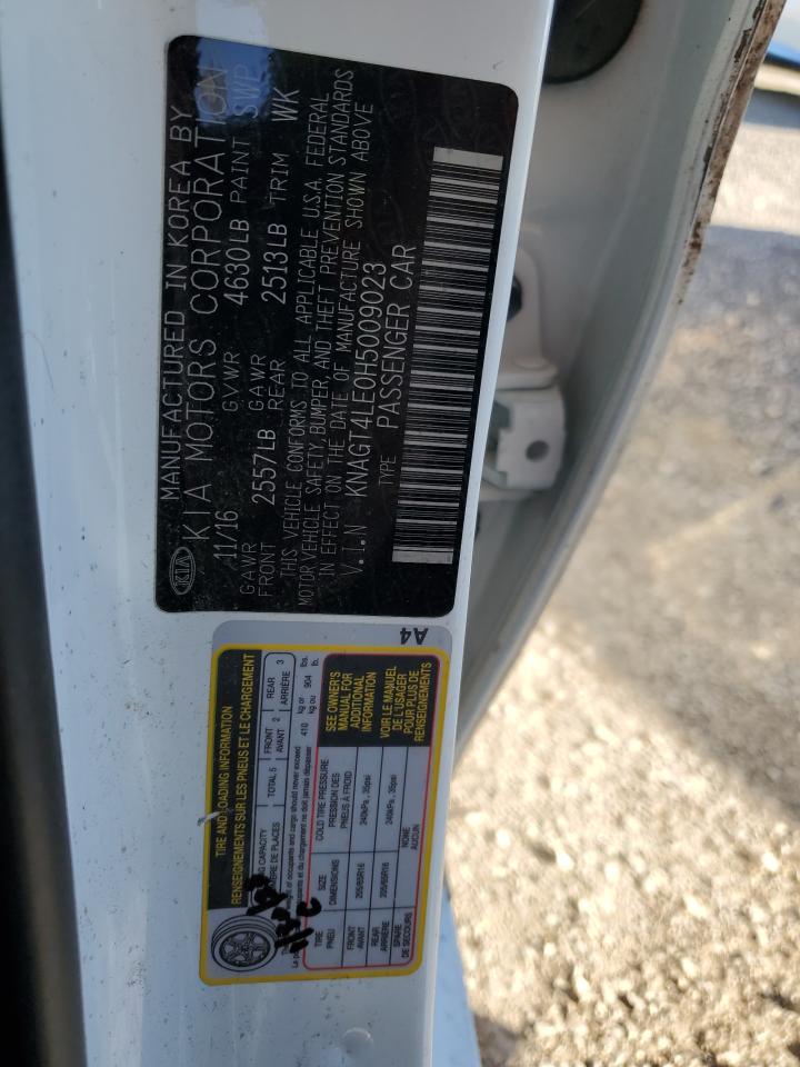 2017 KIA Optima VIN KNAGT4LE0H5009023 Copart auction photo, front end damage thumbnail 12