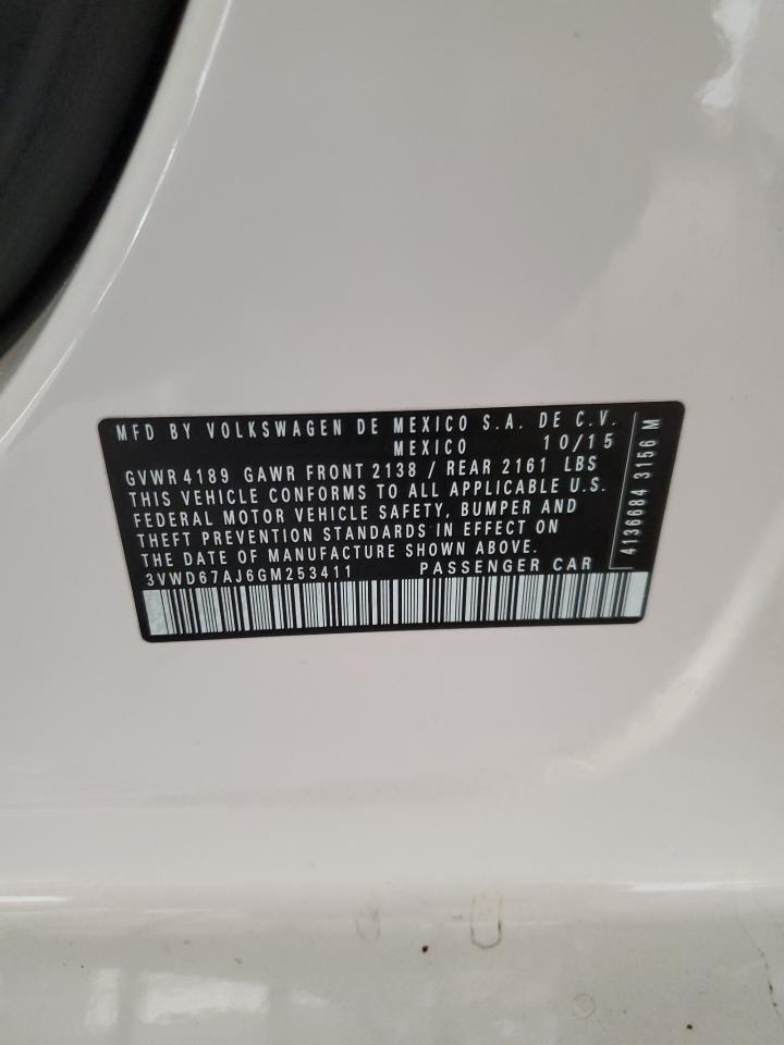 2016 Volkswagen Jetta VIN 3VWD67AJ6GM253411 Copart auction photo, front end damage thumbnail 14