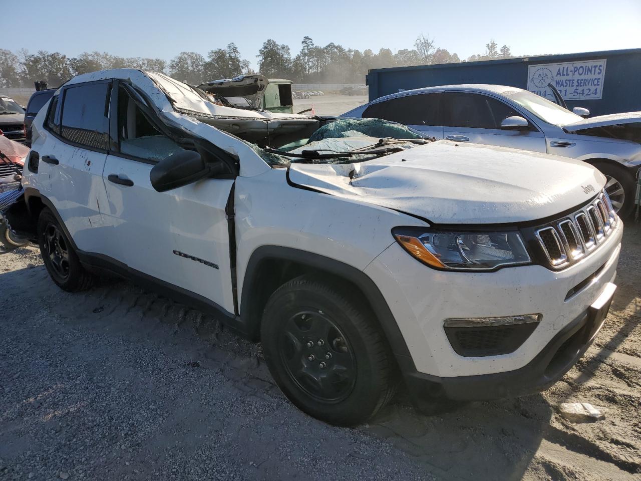 2018 Jeep Compass VIN 3C4NJCAB4JT226910 Copart auction photo, top/roof damage thumbnail 4