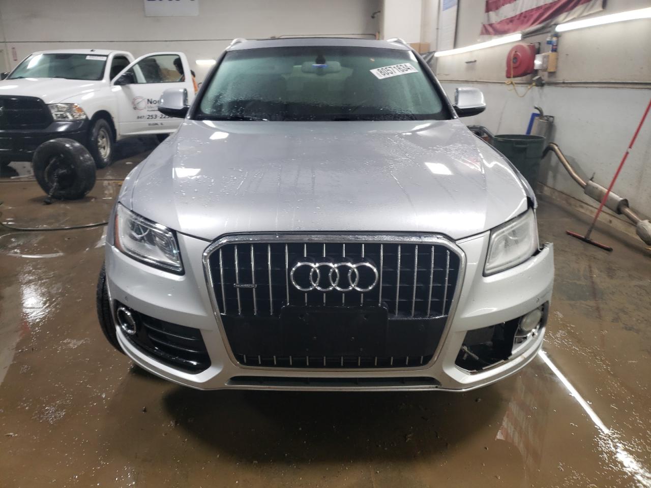 2015 Audi Q5 VIN WA1LFAFPXFA141337 Copart auction photo, side / front end damage thumbnail 5
