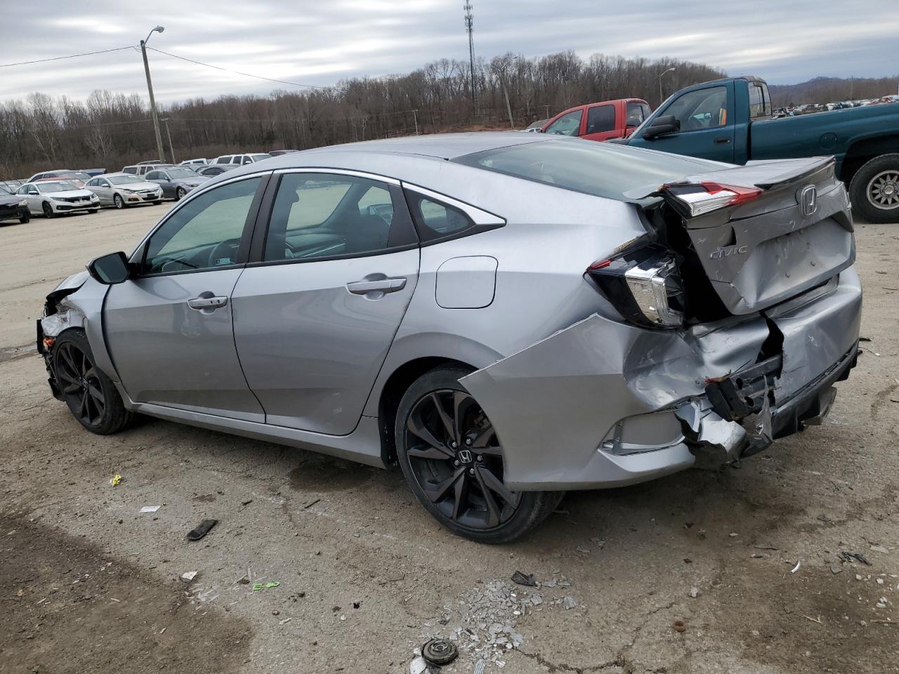 2021 Honda Civic VIN 19XFC2F81ME002279 Copart auction photo, front end / rear end damage thumbnail 2