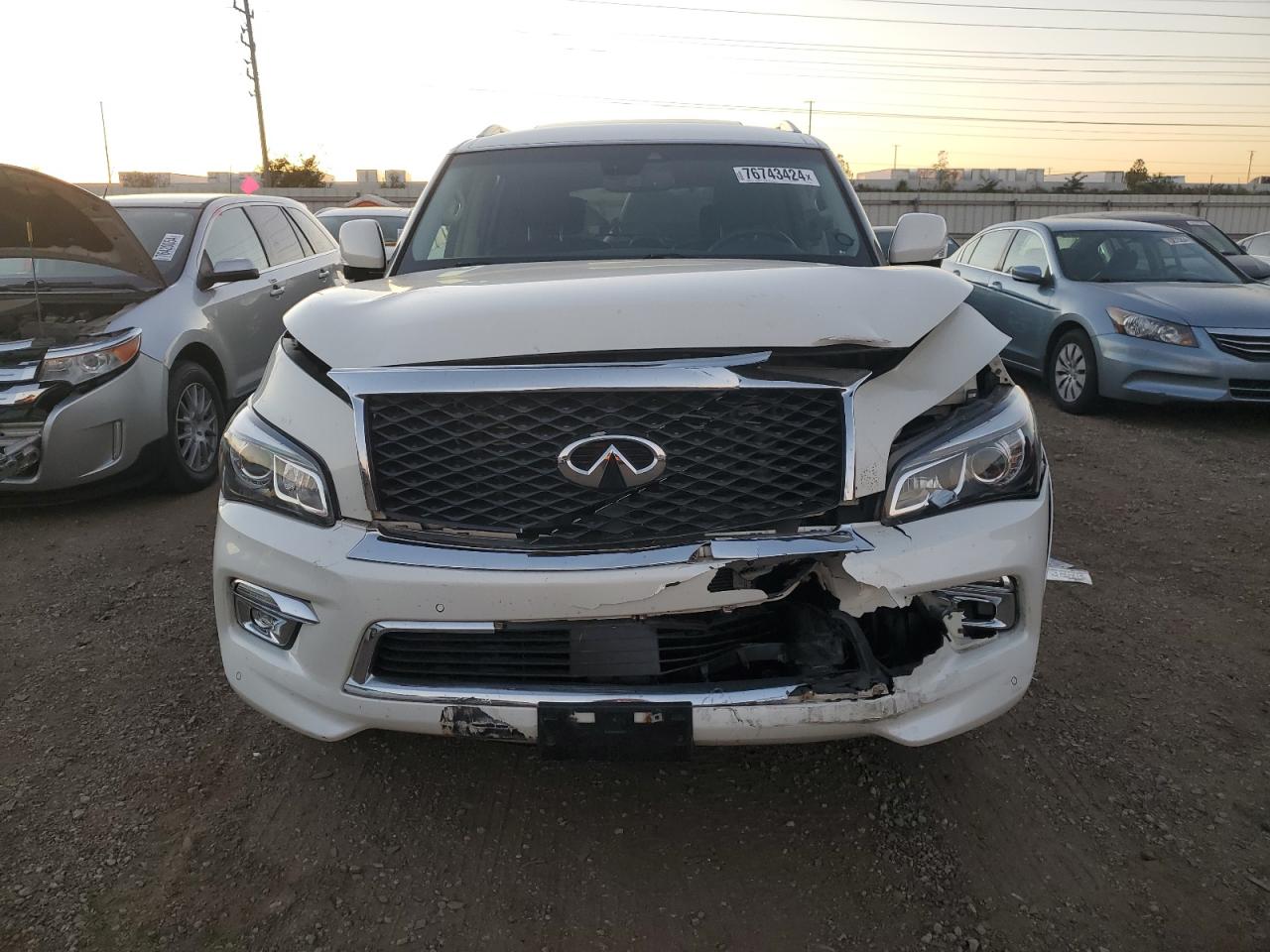 2017 Infiniti QX80 VIN JN8AZ2NE2H9151833 Copart auction photo, frame damage damage thumbnail 5