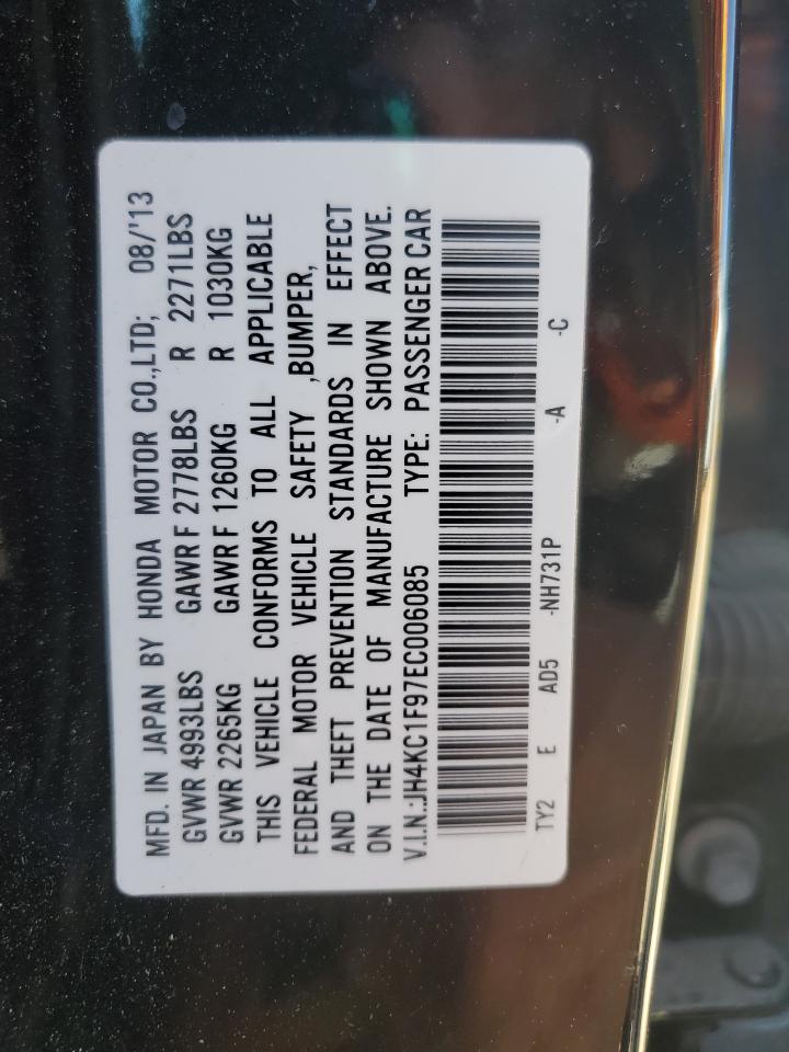 2014 Acura RLX VIN JH4KC1F97EC006085 Copart auction photo, front end damage thumbnail 14