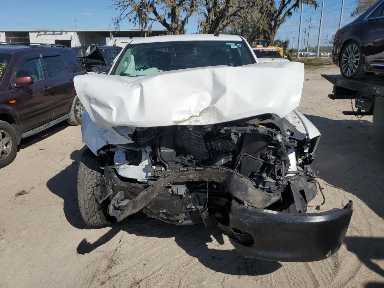 2021 RAM 1500 VIN 3C6RR6KG8MG587373 Copart auction photo, front end / side damage thumbnail 5