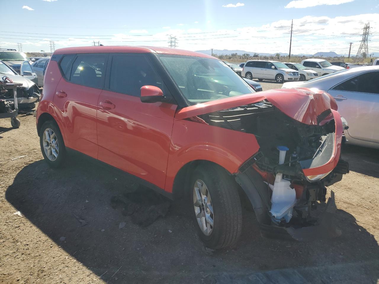 2022 KIA Soul VIN KNDJ23AU9N7186573 Copart auction photo, front end / frame damage damage thumbnail 4