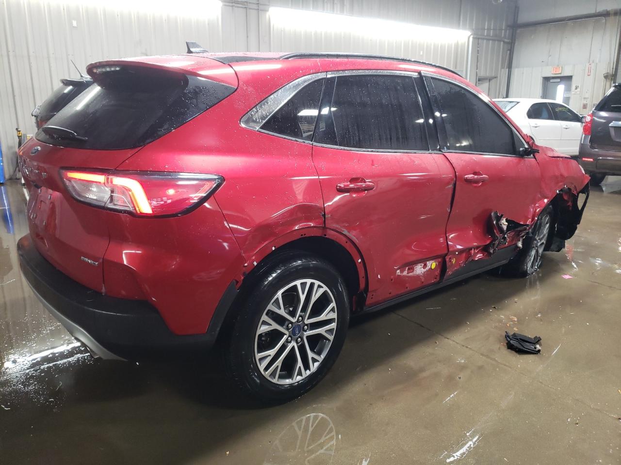 2021 Ford Escape VIN 1FMCU9H65MUA52054 Copart auction photo, side / front end damage thumbnail 3