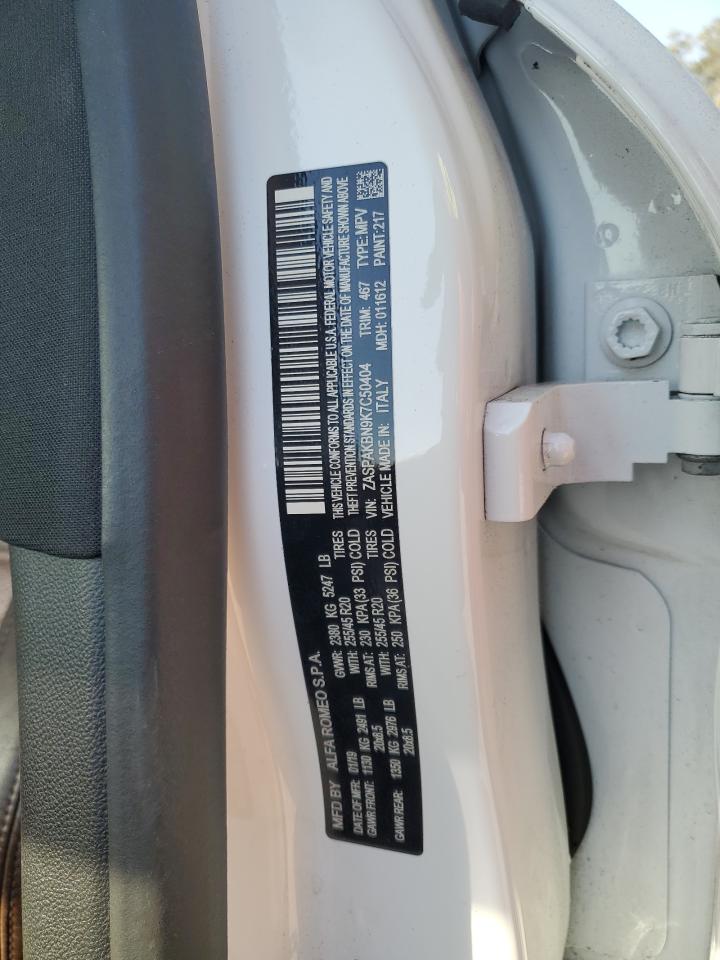 2019 Alfa Romeo Stelvio VIN ZASPAKBN9K7C50404 Copart auction photo, side / minor dent/scratches damage thumbnail 13