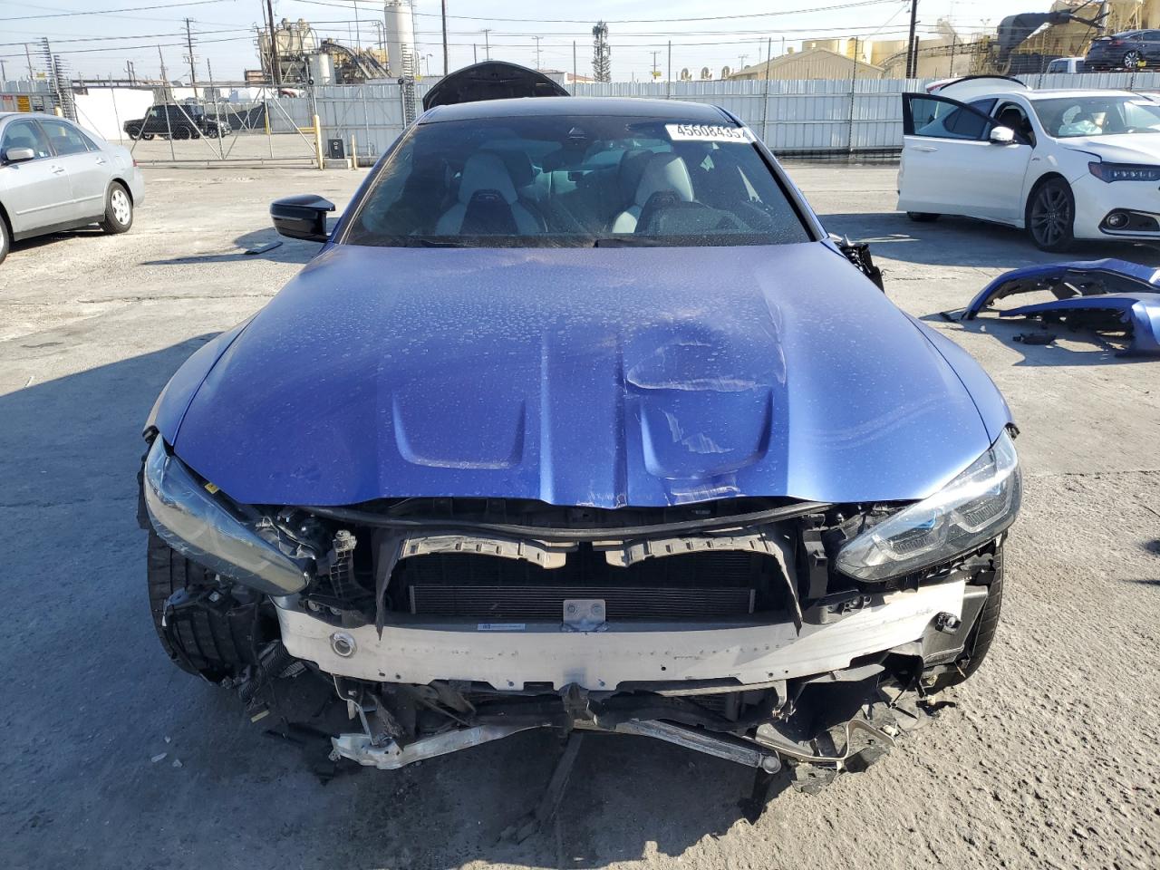 2022 BMW M4 VIN WBS43AZ09NCK26831 Copart auction photo, front end / side damage thumbnail 5