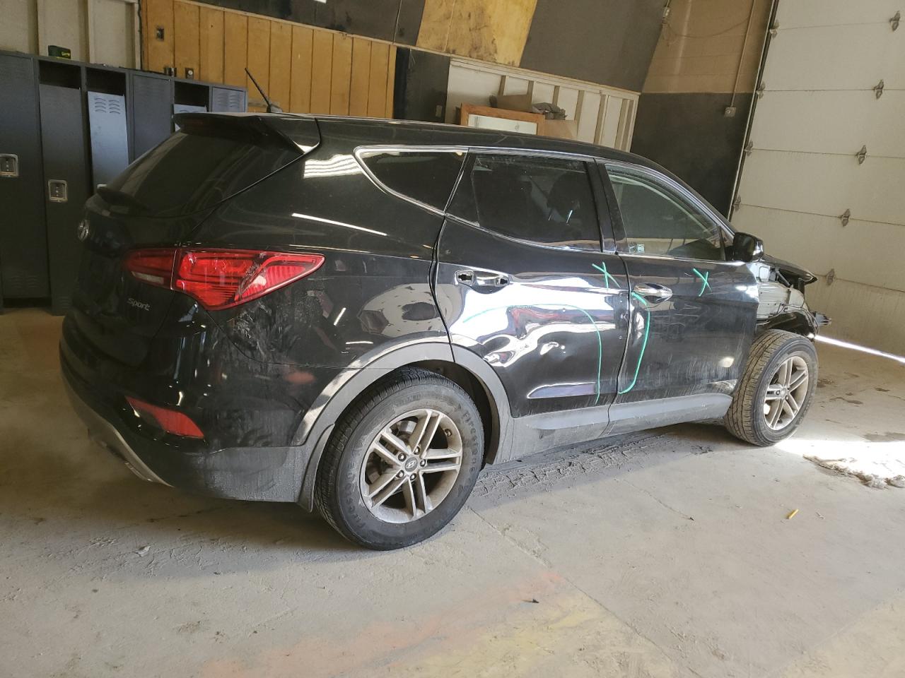 2018 Hyundai Santa Fe VIN 5XYZT3LB3JG512912 Copart auction photo, front end / side damage thumbnail 3