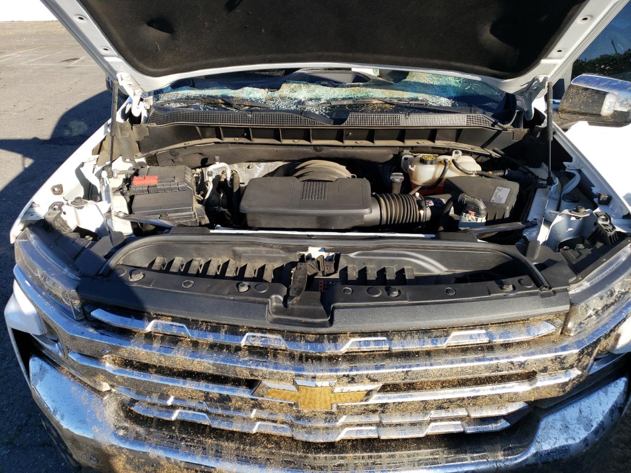 2021 Chevrolet Silverado VIN 1GCUYGED5MZ225692 Copart auction photo, top/roof / front end damage thumbnail 12