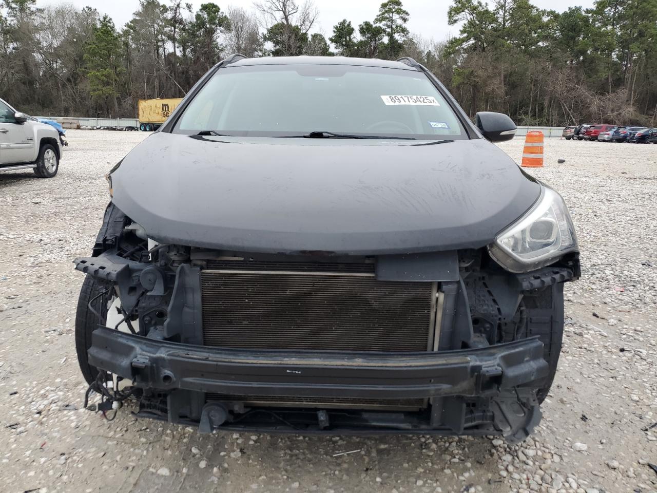 2014 Hyundai Santa Fe VIN KM8SN4HF8EU081657 Copart auction photo, front end / side damage thumbnail 5