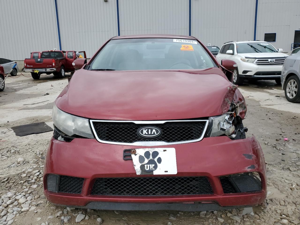 2010 KIA Forte VIN KNAFU4A25A5234187 Copart auction photo, front end / side damage thumbnail 5