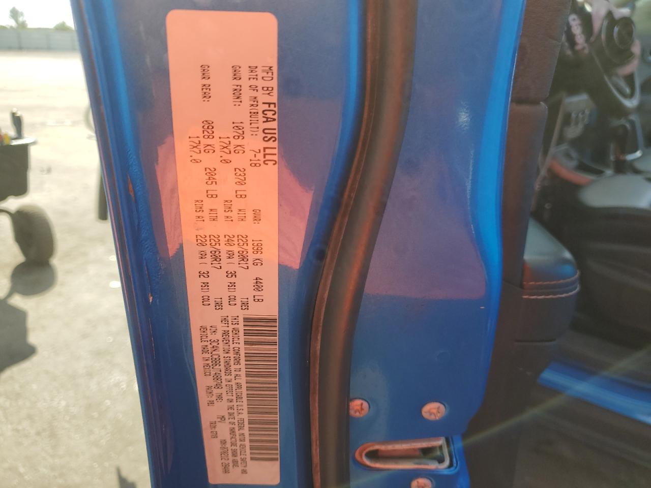 2018 Jeep Compass VIN 3C4NJCBB6JT488748 Copart auction photo, front end damage thumbnail 15