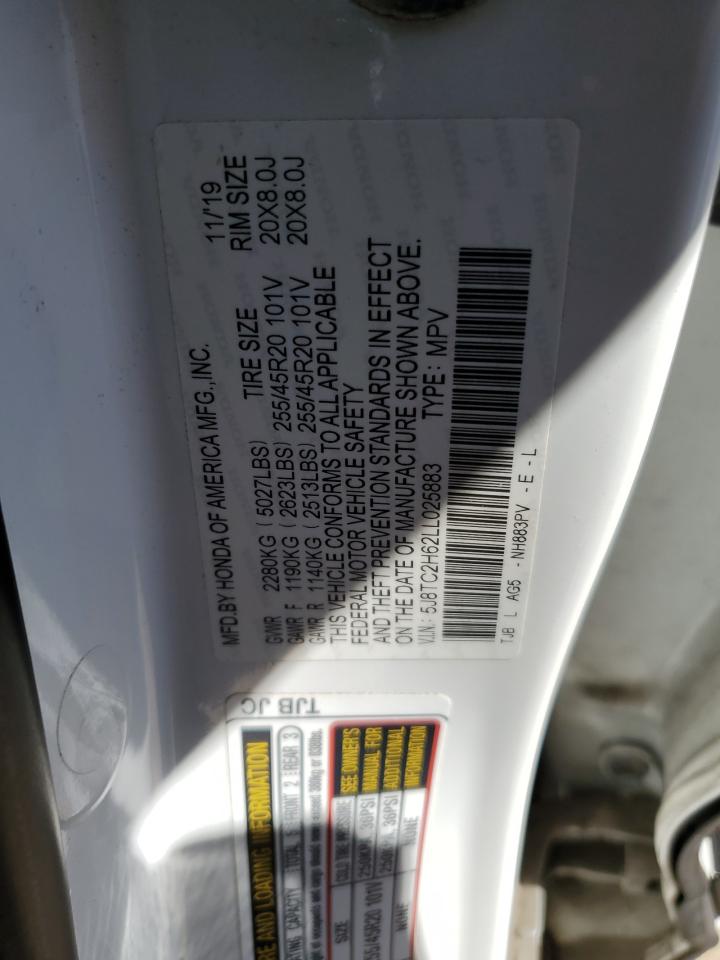 2020 Acura RDX VIN 5J8TC2H62LL025883 Copart auction photo, front end damage thumbnail 13