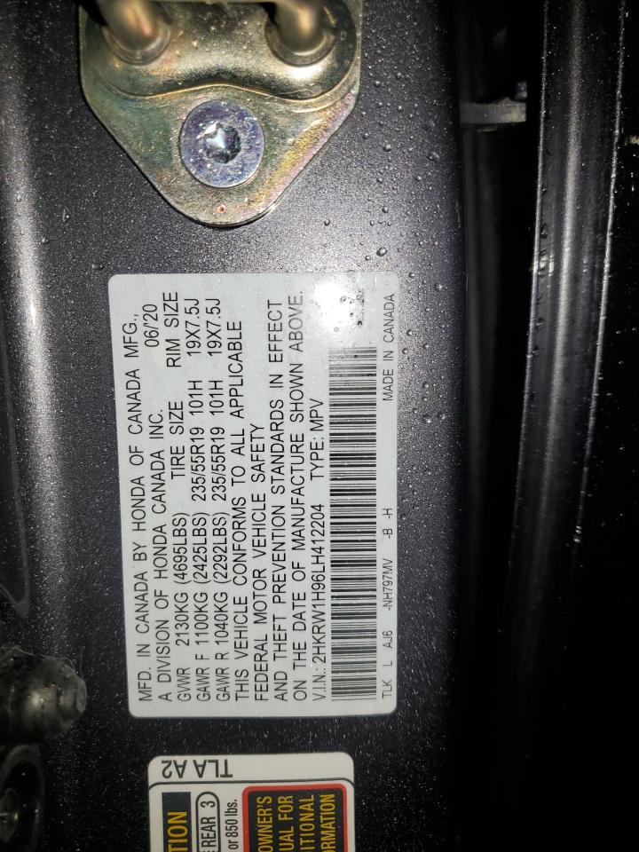2020 Honda CR-V VIN 2HKRW1H96LH412204 Copart auction photo, front end / rear end damage thumbnail 13