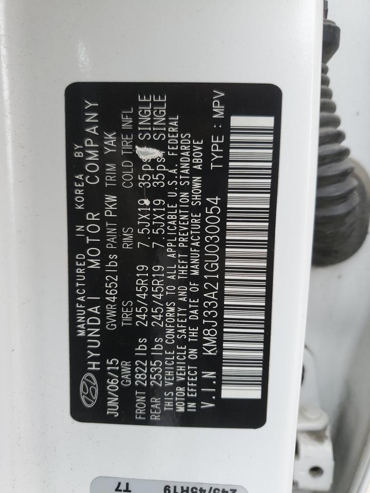 2016 Hyundai Tucson VIN KM8J33A21GU030054 Copart auction photo, normal wear / minor dent/scratches damage thumbnail 13