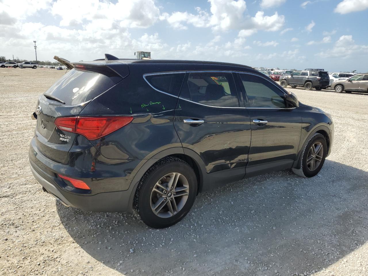 2018 Hyundai Santa Fe VIN 5XYZU3LBXJG553874 Copart auction photo, side / undercarriage damage thumbnail 3