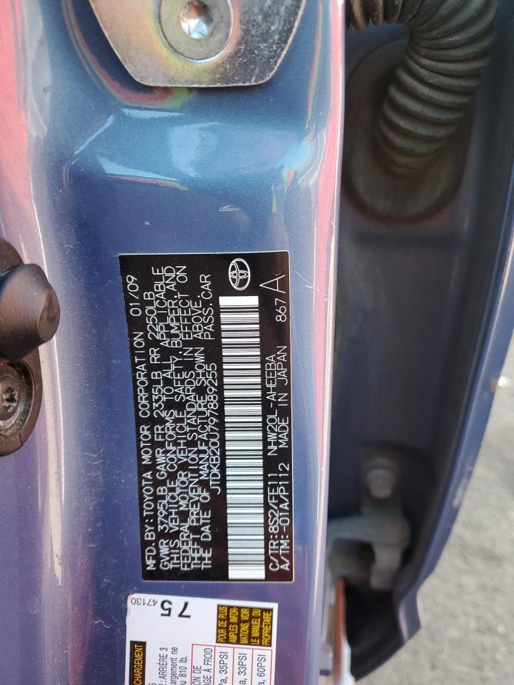 2009 Toyota Prius VIN JTDKB20U797889255 Copart auction photo, rear end damage thumbnail 12