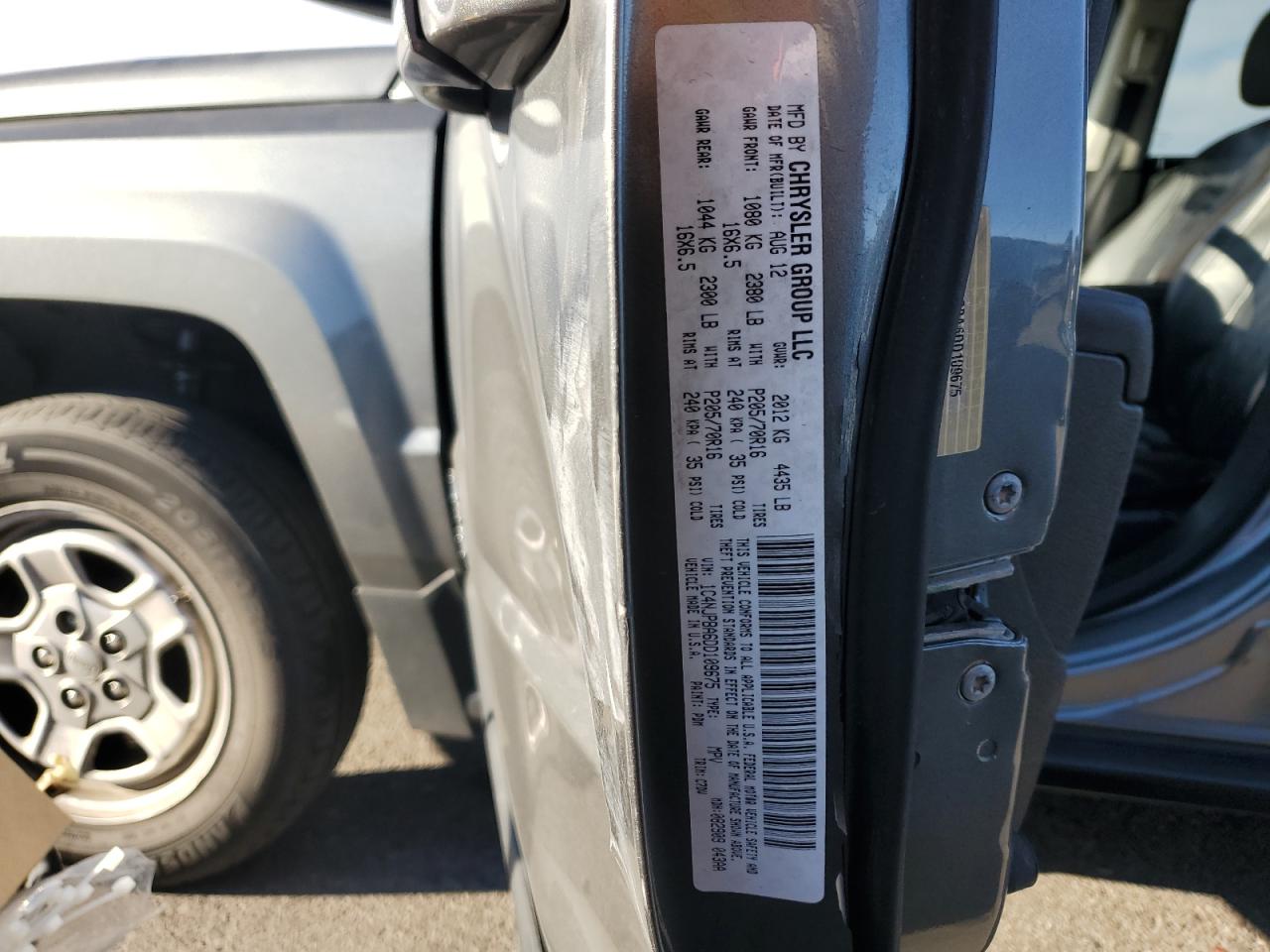 2013 Jeep Liberty (Patriot) VIN 1C4NJPBA6DD109675 Copart auction photo, side damage thumbnail 14