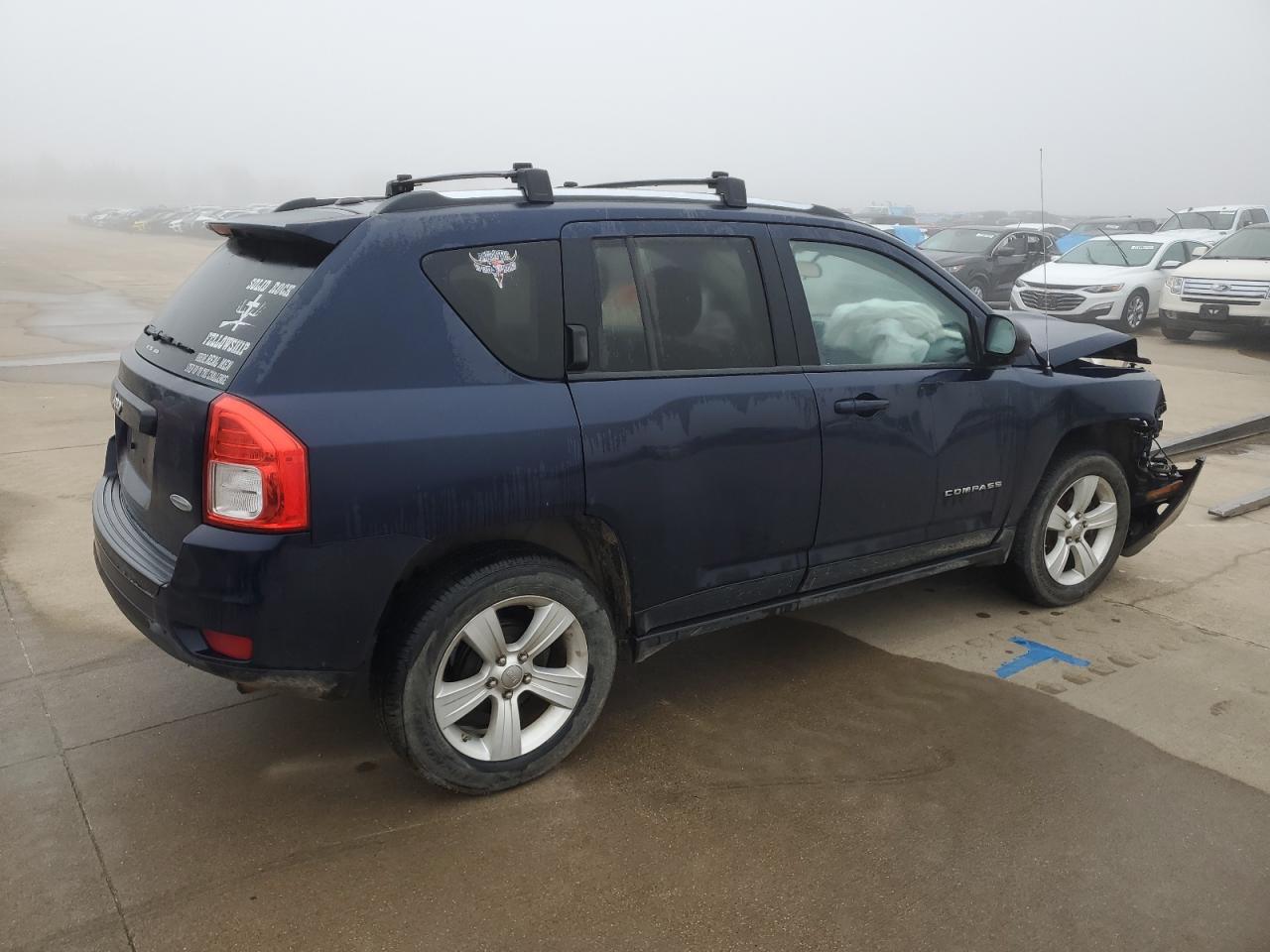 2012 Jeep Compass VIN 1C4NJCEB4CD660554 Copart auction photo, front end / side damage thumbnail 3