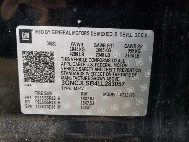 2020 Chevrolet Trax VIN 3GNCJLSB4LL283057 Copart auction photo, front end damage thumbnail 12