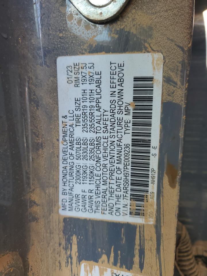 2023 Honda CR-V VIN 7FARS6H97PE009236 Copart auction photo, water/flood / undercarriage damage thumbnail 12