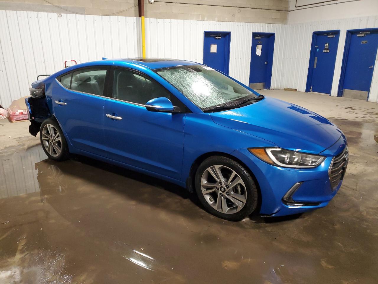 2017 Hyundai Elantra VIN KMHD84LFXHU262254 Copart auction photo, rear end / side damage thumbnail 4