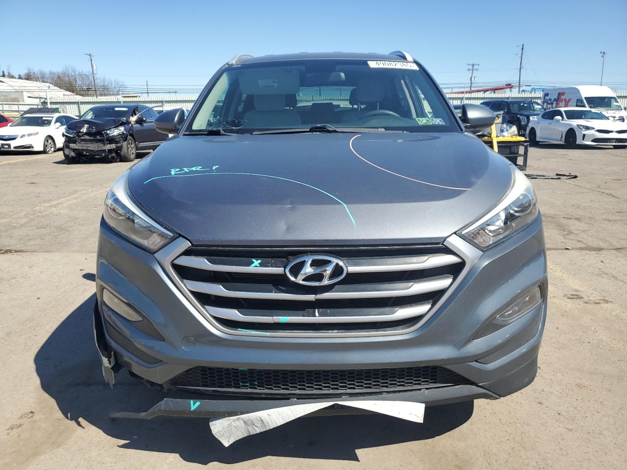2018 Hyundai Tucson VIN KM8J3CA41JU604709 Copart auction photo, rear end / front end damage thumbnail 5